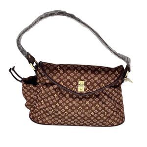 Alfred Durante Signature Brown Shoulder Bag w/ Gold‎ Accents & Adjustable Strap
